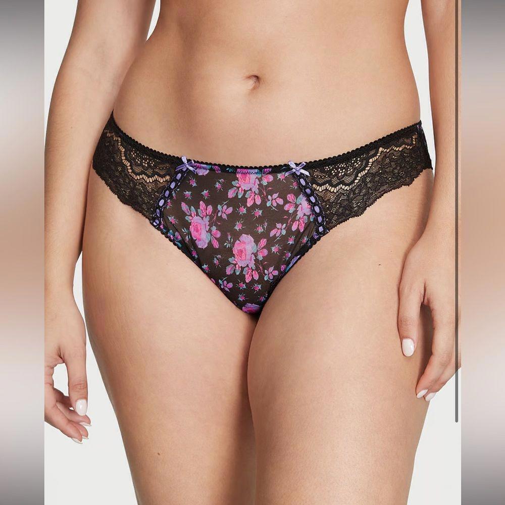 Victoria’s Secret Ribbon Slot Lace Cheekini Panty